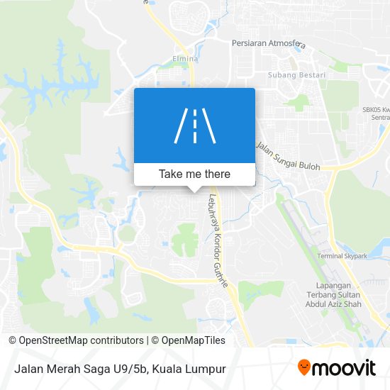 Jalan Merah Saga U9/5b map