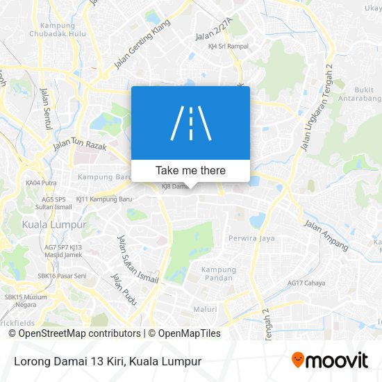 Lorong Damai 13 Kiri map