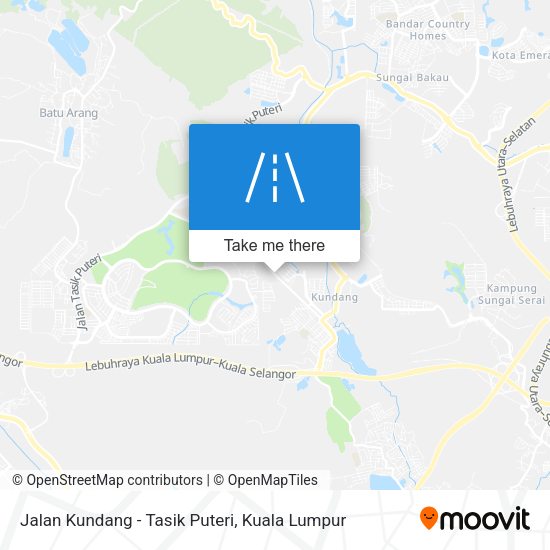 Jalan Kundang - Tasik Puteri map