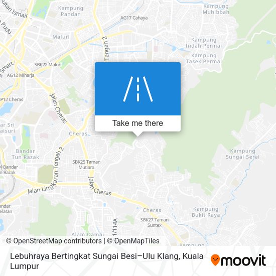 Peta Lebuhraya Bertingkat Sungai Besi–Ulu Klang