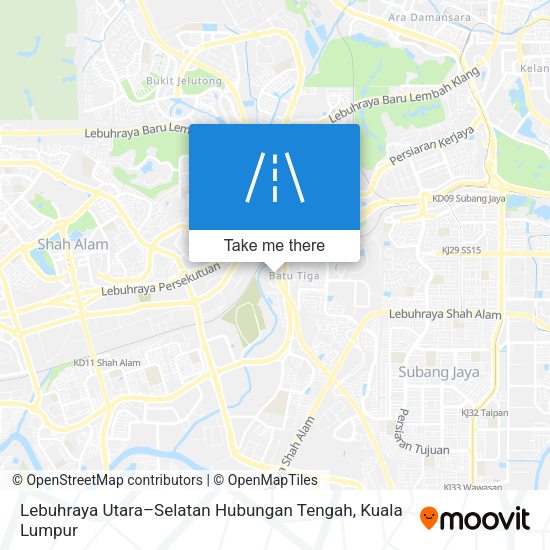 Lebuhraya Utara–Selatan Hubungan Tengah map