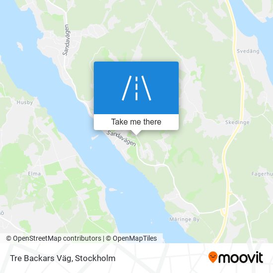 Tre Backars Väg map