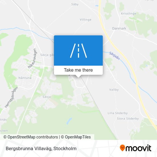 Bergsbrunna Villaväg map