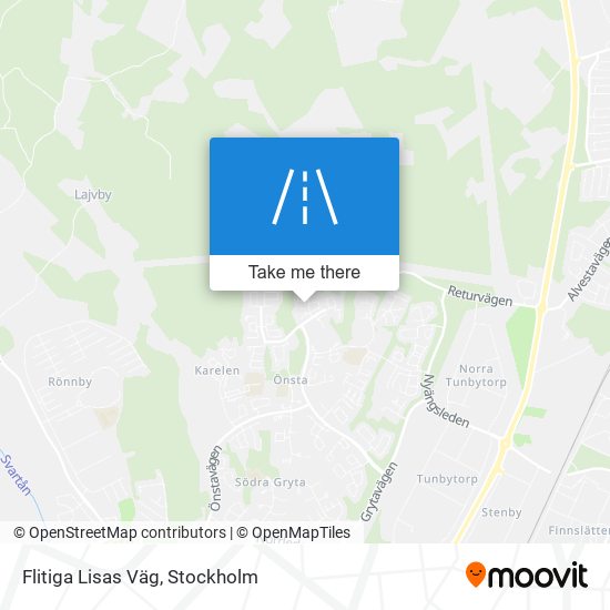 Flitiga Lisas Väg map