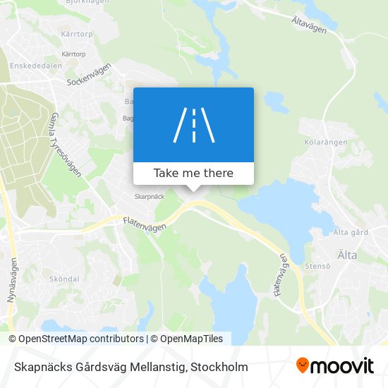 Skapnäcks Gårdsväg Mellanstig map