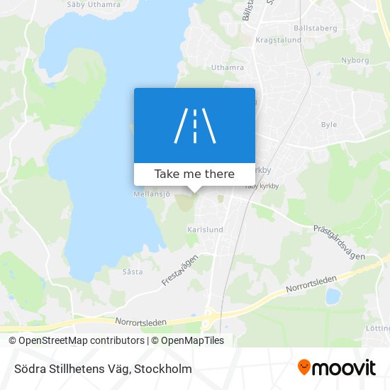 Södra Stillhetens Väg map