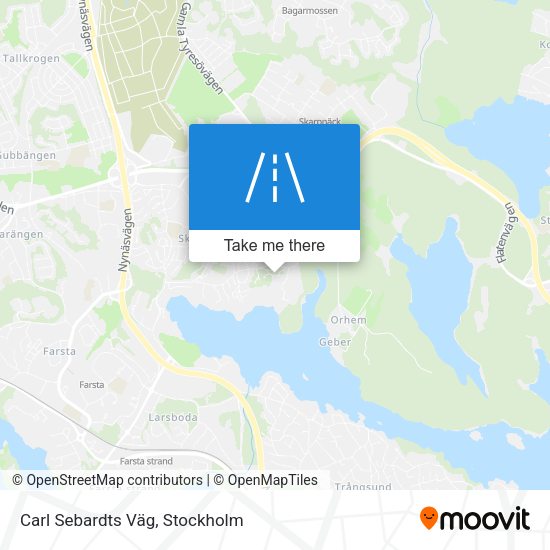 Carl Sebardts Väg map