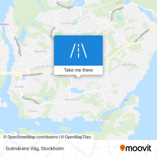 Gulmårans Väg map