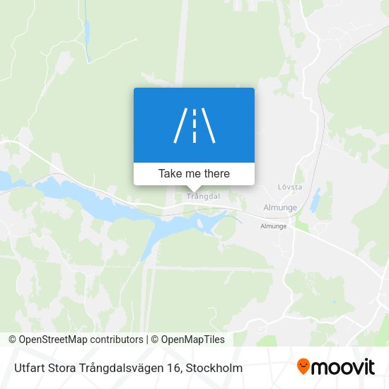 Utfart Stora Trångdalsvägen 16 map