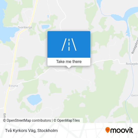Två Kyrkors Väg map