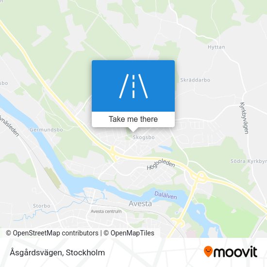 Åsgårdsvägen map