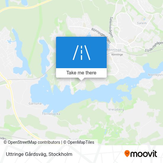Uttringe Gårdsväg map