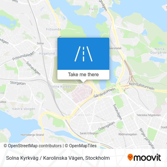 Solna Kyrkväg / Karolinska Vägen map