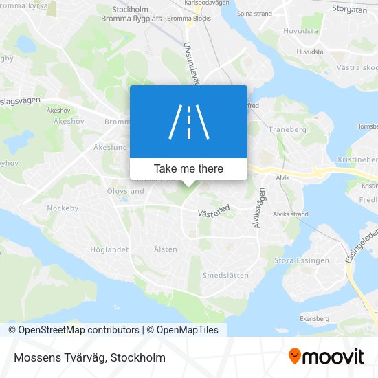 Mossens Tvärväg map