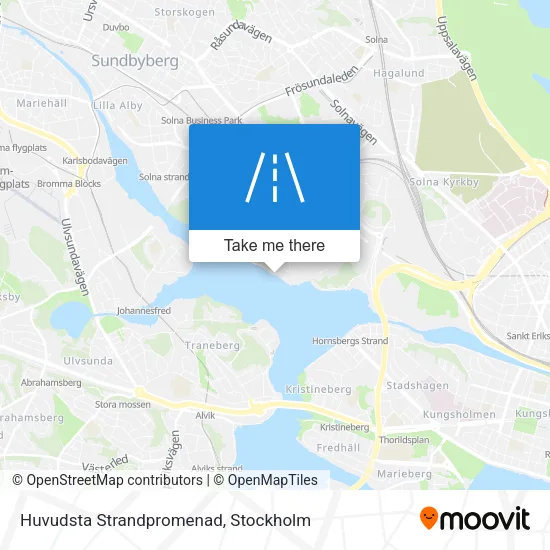 Huvudsta Strandpromenad map