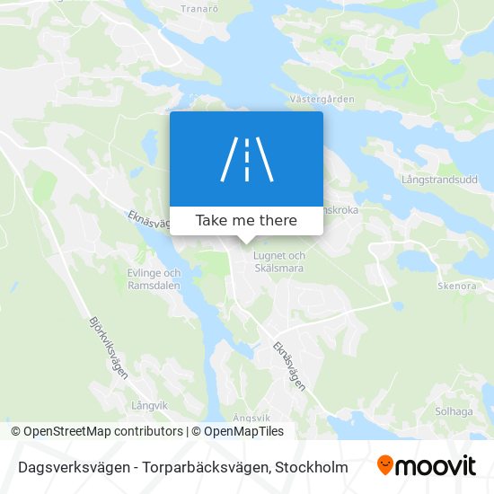 Dagsverksvägen - Torparbäcksvägen map