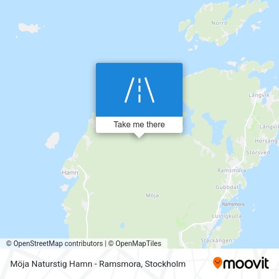 Möja Naturstig Hamn - Ramsmora map