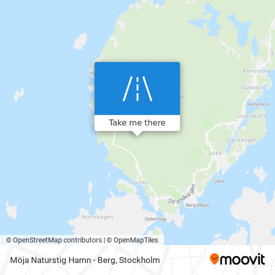 Möja Naturstig Hamn - Berg map