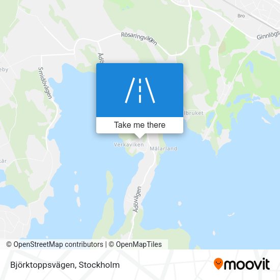 Björktoppsvägen map
