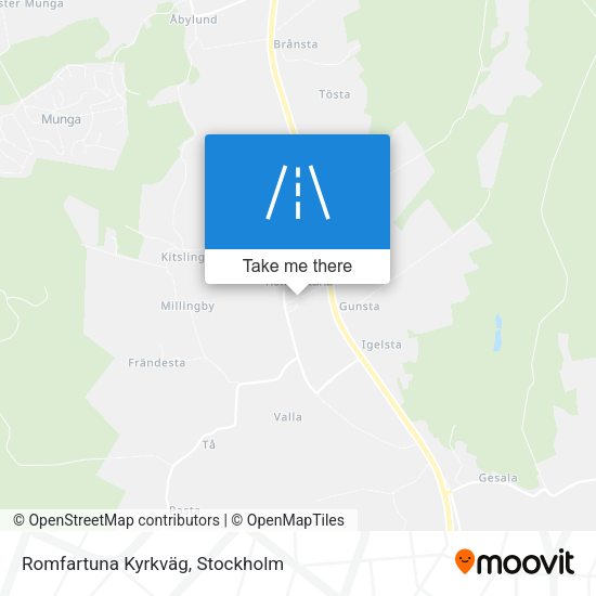 Romfartuna Kyrkväg map