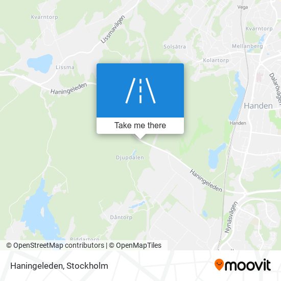 Haningeleden map