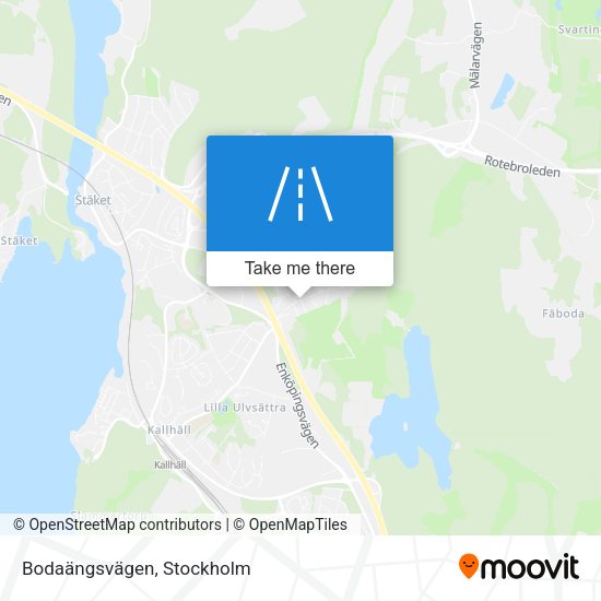 Bodaängsvägen map