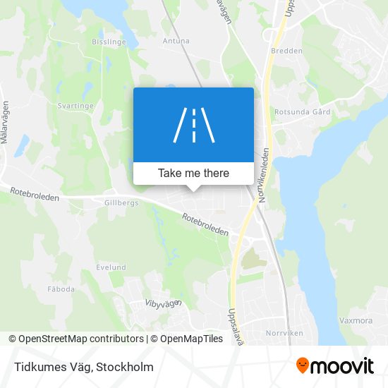 Tidkumes Väg map