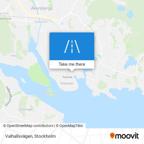 Valhallsvägen map