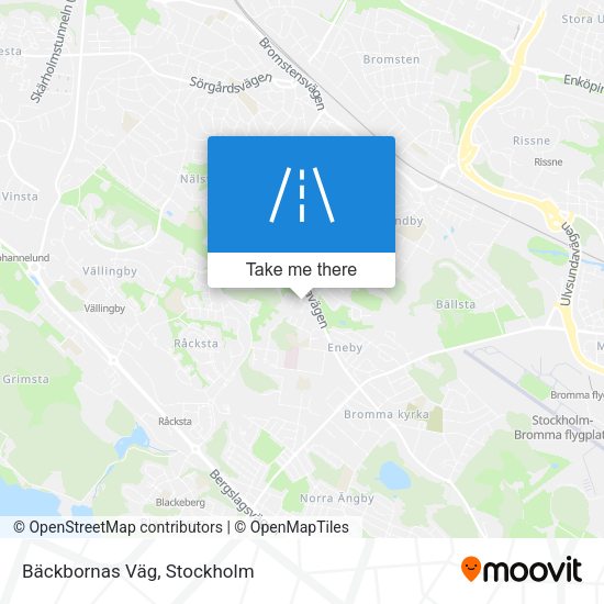 Bäckbornas Väg map