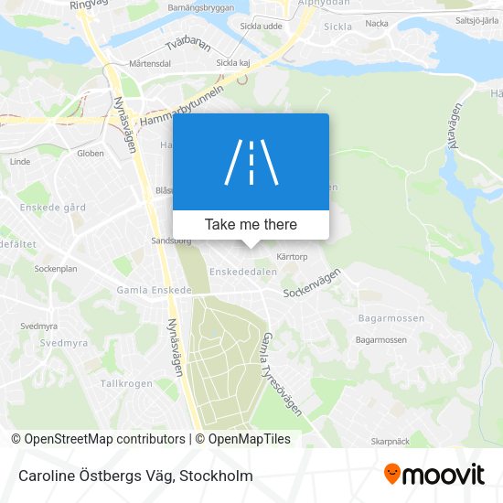Caroline Östbergs Väg map