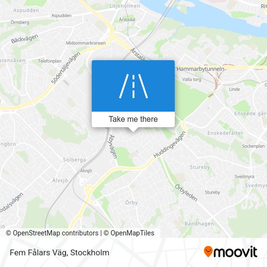 Fem Fålars Väg map