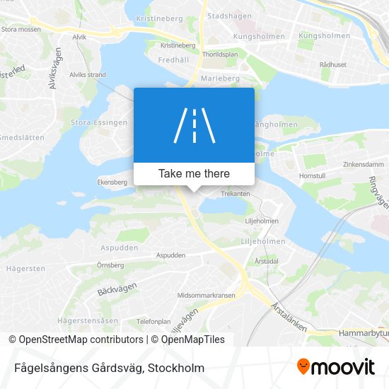 Fågelsångens Gårdsväg map
