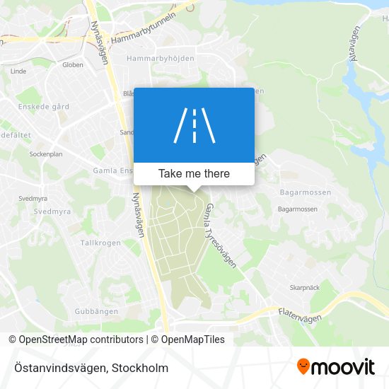 Östanvindsvägen map