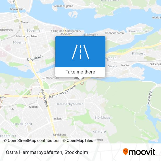 Östra Hammarbypåfarten map