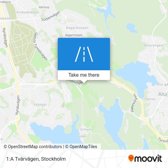 1:A Tvärvägen map