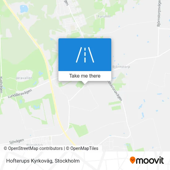 Hofterups Kyrkoväg map
