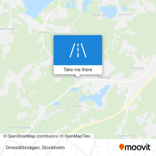 Orreslättsvägen map