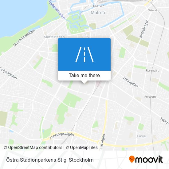 Östra Stadionparkens Stig map
