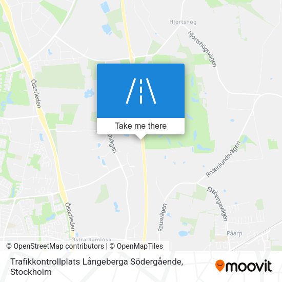 Trafikkontrollplats Långeberga Södergående map