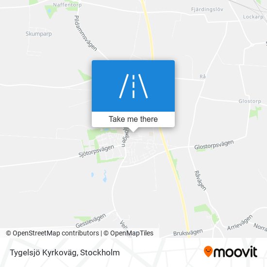 Tygelsjö Kyrkoväg map