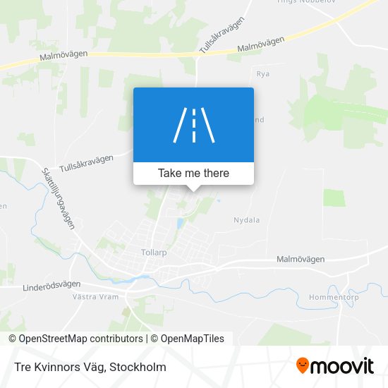 Tre Kvinnors Väg map