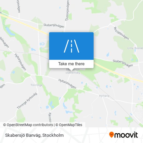 Skabersjö Banväg map