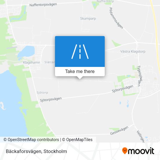 Bäckaforsvägen map