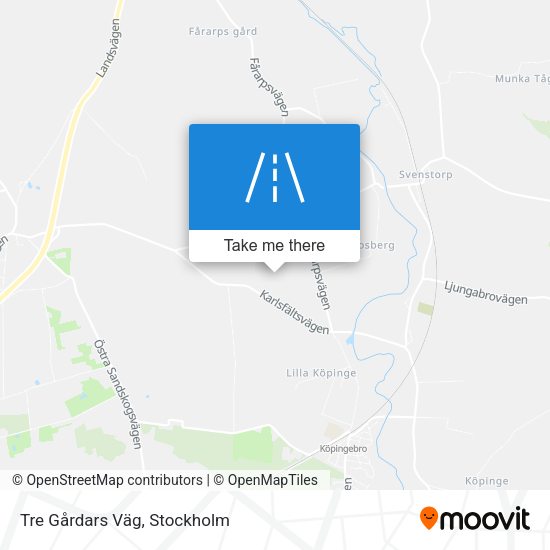 Tre Gårdars Väg map