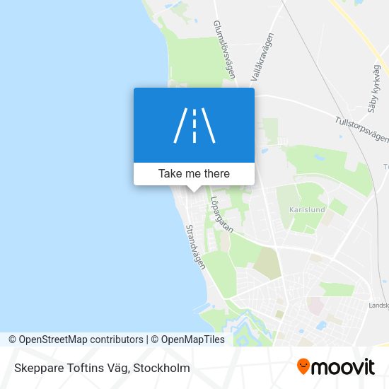 Skeppare Toftins Väg map