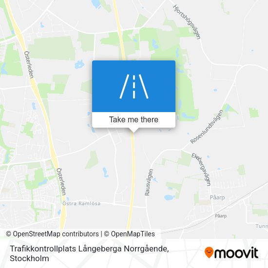 Trafikkontrollplats Långeberga Norrgående map