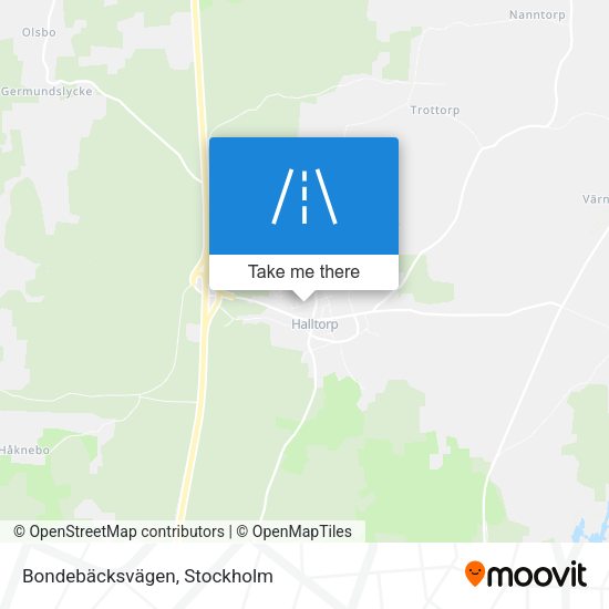 Bondebäcksvägen map