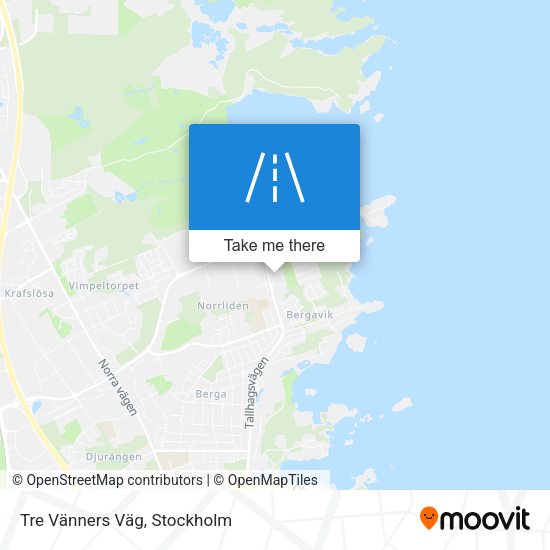 Tre Vänners Väg map
