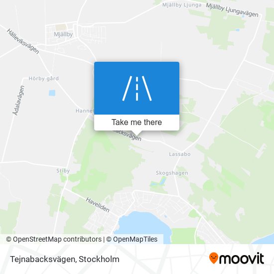 Tejnabacksvägen map