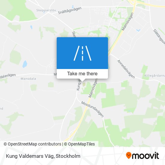 Kung Valdemars Väg map